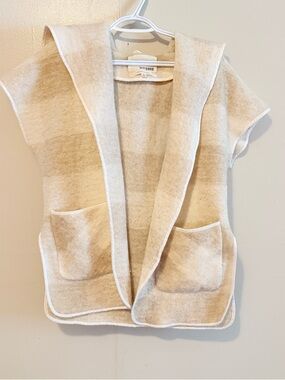 Wilfred Cream Hooded Short Sleeve Cardigan